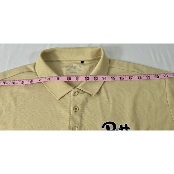 Pittsburgh Panthers Columbia Golf Polo Shirt Mens  2XL Wheat-yellow‎ - Picture 9 of 11